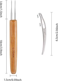 5pcs 0.75mm Dreadlock Crochet Hook Tool Hair Dreadlocks Needle Weaving For Braid Craft (Option: W13699817)