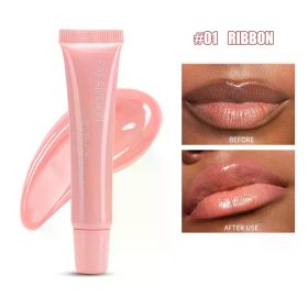 1pcs Soft Tube Mirror Lip Gloss Lip Oil Nude Brown Plumping Lip Gloss Moisturising Transparent Lipgloss Beauty Cosmetics Makeup (Color: 1)