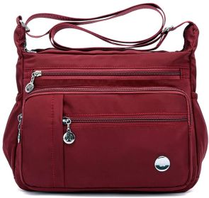 MINTEGRA Women Shoulder Handbag Roomy Multiple Pockets Bag Ladies Crossbody Purse Fashion Tote Top Handle Satchel (Color: Burgundy-l)