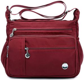 MINTEGRA Women Shoulder Handbag Roomy Multiple Pockets Bag Ladies Crossbody Purse Fashion Tote Top Handle Satchel (Color: Burgundy-s)