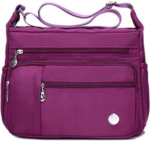 MINTEGRA Women Shoulder Handbag Roomy Multiple Pockets Bag Ladies Crossbody Purse Fashion Tote Top Handle Satchel (Color: Purple-l)