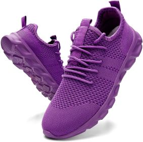 2022 Summer men's casual shoes light sneaker white large size outdoor breathable mesh fashion sports black running tennis shoes (Shoe Size: 36, Color: Purple)