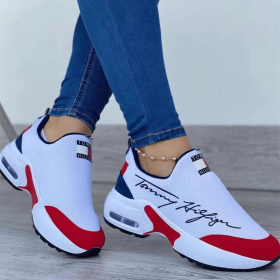 Tennis Shoes for Women 2022 Gym Sports Shoes Female Wedge Platform Sneakers Lace-up Breathable Walking Shoes Tenis Feminino (Shoe Size: 43, Color: White)