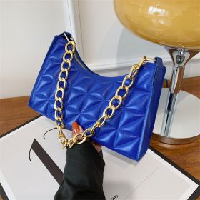 Women&#39;s Advanced Diamond Bag 2022 New Trend All-match Shoulder Bag Niche Chain Handbag Female Fashion Texture Shopping Bag (Color: Blue)