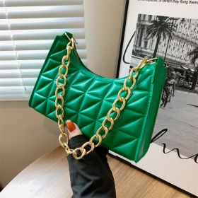 Women&#39;s Advanced Diamond Bag 2022 New Trend All-match Shoulder Bag Niche Chain Handbag Female Fashion Texture Shopping Bag (Color: Green)