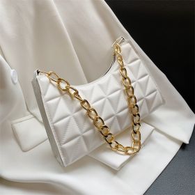 Women&#39;s Advanced Diamond Bag 2022 New Trend All-match Shoulder Bag Niche Chain Handbag Female Fashion Texture Shopping Bag (Color: White)
