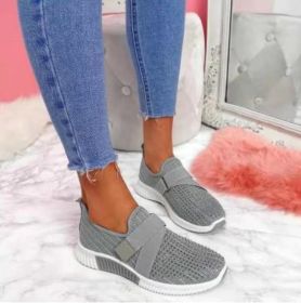 Slip-on Shoes With Orthopedic Sole Womens Fashion Sneakers Platform Sneaker For Women Walking Shoes (Color: Gray, size: 36)