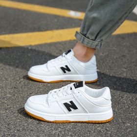 New men and women couples casual sneakers Fashion trend men's casual sneakers (Color: White, size: 42)