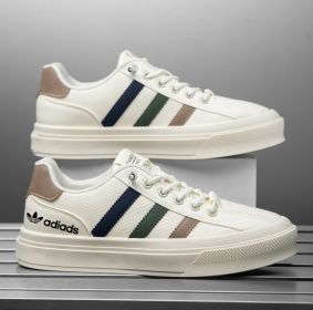 Spring new men's fashion fashion casual shoes comfortable sneakers (Color: Beige, size: 40)