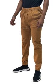 Weiv Mens Solid Stretch Cargo Jogger (Color: Olive, size: 3XL)