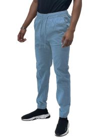 Weiv Mens Solid Stretch Cargo Jogger (Color: SKY, size: XL)