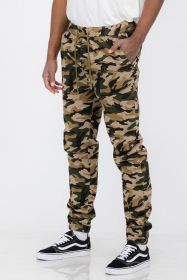Weiv Mens Solid Stretch Cargo Jogger (Color: CAMO, size: 2XL)