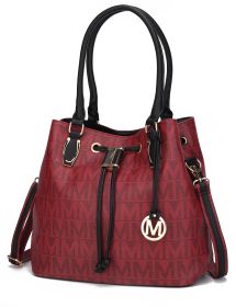 MKF Collection Jane Tote Handbag by Mia k (Color: Burgundy, Material: Polycarbonate)
