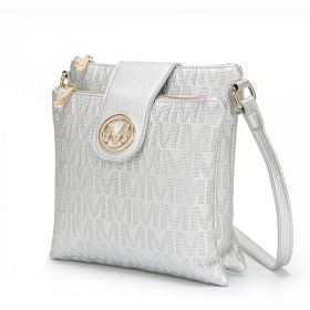 MKF Collection Marietta M Signature Womens Handbag Crossbody Bag by Mia K (Color: Silver, Material: Polycarbonate)