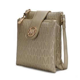 MKF Collection Marietta M Signature Womens Handbag Crossbody Bag by Mia K (Color: Gold, Material: Polycarbonate)