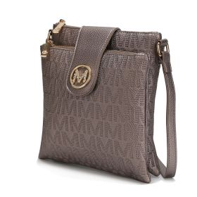 MKF Collection Marietta M Signature Womens Handbag Crossbody Bag by Mia K (Color: Pewter, Material: Polycarbonate)