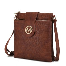 MKF Collection Marietta M Signature Womens Handbag Crossbody Bag by Mia K (Color: Camel, Material: Polycarbonate)