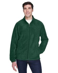 Men's 8 oz. Full-Zip Fleece - BLACK - 5XL (Color: HUNTER, size: XL)