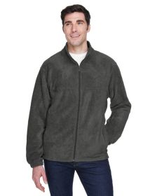Men's 8 oz. Full-Zip Fleece - BLACK - 5XL (Color: CHARCOAL, size: 5XL)
