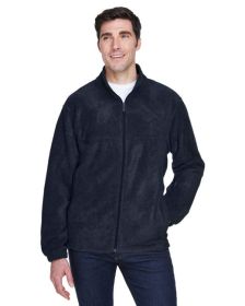 Men's 8 oz. Full-Zip Fleece - BLACK - 5XL (Color: NAVY, size: 6XL)