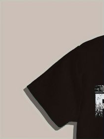 Men's Faith Pattern Printed T-shirt, Short Sleeved Round Neck T-shirt, Summer Outdoor Men's Clothing (Color: Black, Szie: S)