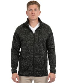 Burnside B3901 Men's Sweater Knit Jacket (Color: HEATHER BLACK, size: 3XL)