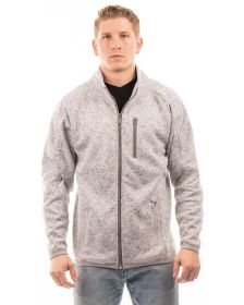 Burnside B3901 Men's Sweater Knit Jacket (Color: HEATHER GREY, size: L)
