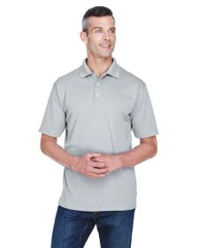 UltraClub 8445 Men's Cool & Dry Stain-Release Performance Polo (Color: Silver, size: M)