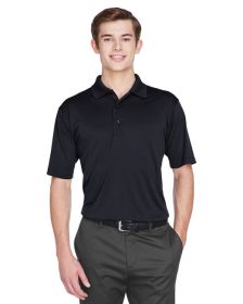 UltraClub 8610 Men's Cool & Dry 8-Star Elite Performance Interlock Polo (Color: Black, size: M)