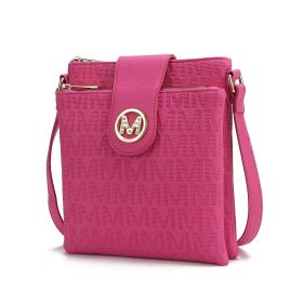 MKF Collection Marietta M Signature Womens Handbag Crossbody Bag by Mia K (Color: Fuchsia, Material: Vegan Leather)